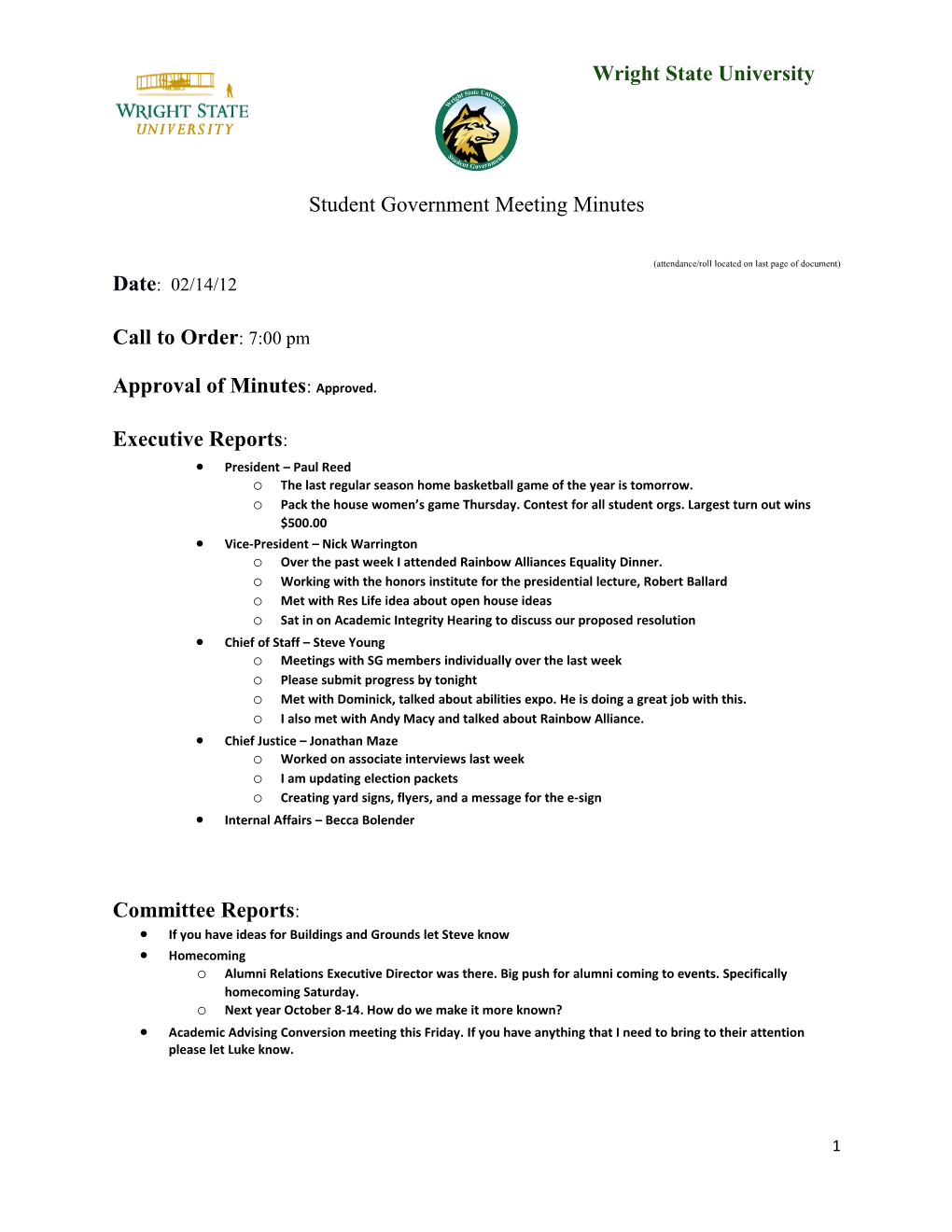 Attendance/Roll Located on Last Page of Document