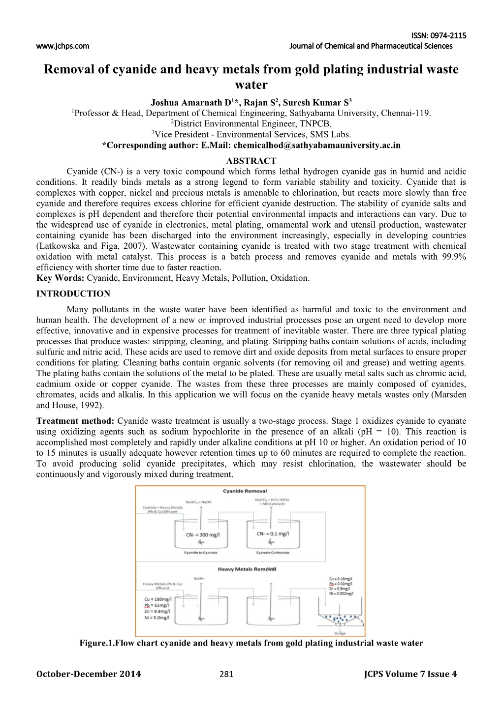 Removal of Cyanide and Heavy Metals from Gold Plating Industrial Waste