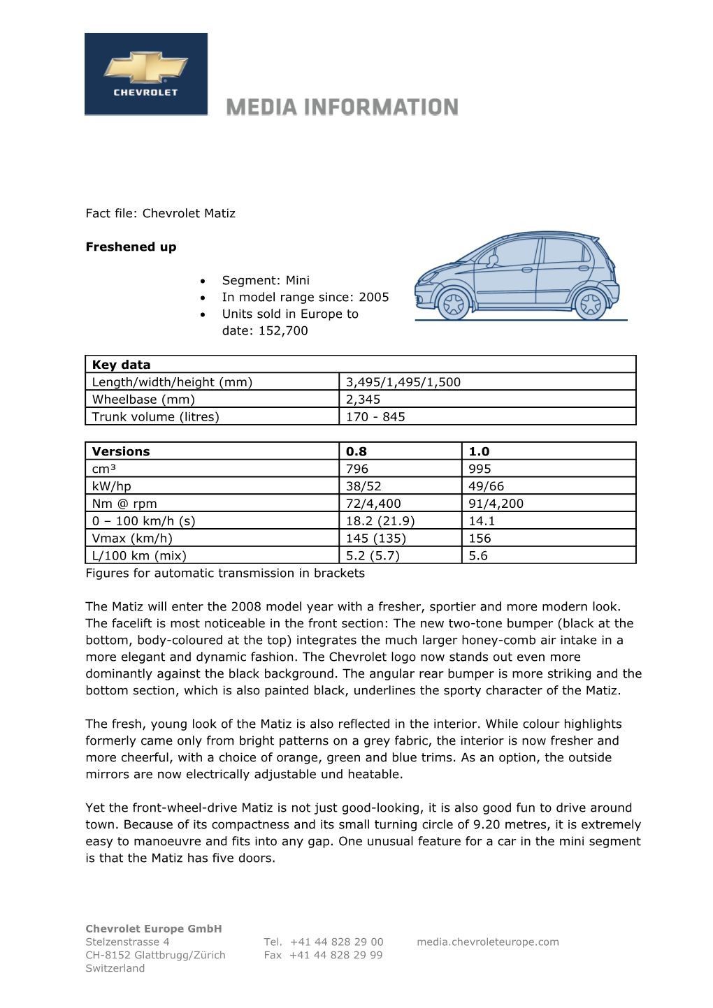 Fact File: Chevrolet Matiz