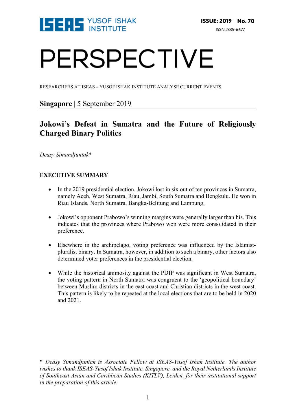 Jokowi's Defeat in Sumatra and the Future of Religiously Charged