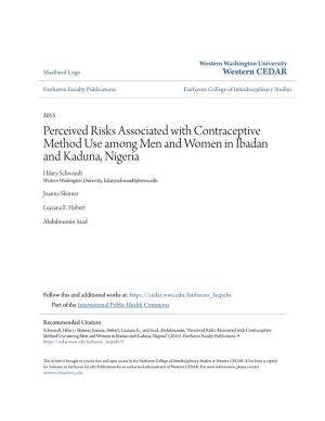 Perceived Risks Associated with Contraceptive Method Use Among
