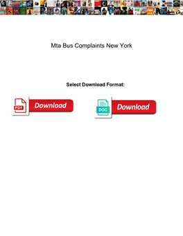 Mta Bus Complaints New York