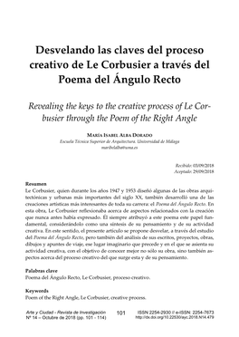 Desvelando Las Claves Del Proceso Creativo De Le Corbusier a Través Del Poema Del Ángulo Recto