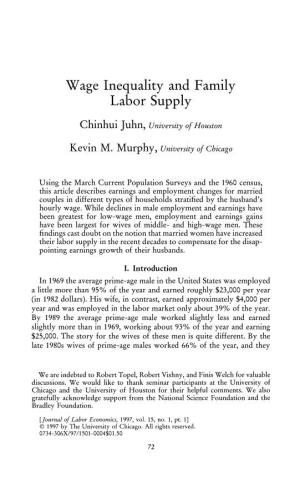 Wage Inequality and Family Labor Supply