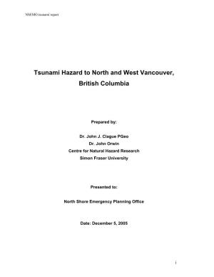 Tsunami Hazard to North and West Vancouver, British Columbia