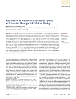 Generation of Highly Homogeneous Strains of Zebrafish Through Full
