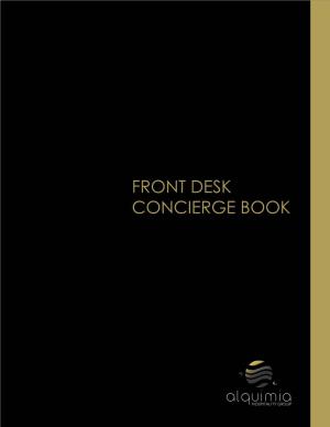Front Desk Concierge Book Table of Contents