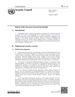 Security Council Distr.: General 9 May 2017