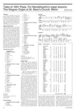 Tales of 1001 Pipes. for Mendelssohn's