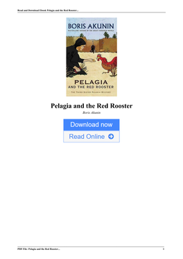 Pelagia and the Red Rooster by Boris Akunin