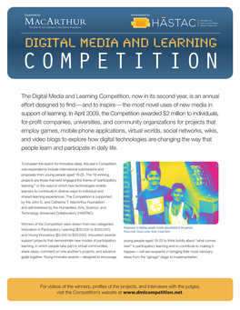 The Digital Media and Learning Competition, Now in Its Second Year