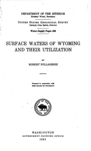Surface Waters of Wyoming and Their Utilization