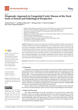 Diagnostic Approach to Congenital Cystic Masses of the Neck from a Clinical and Pathological Perspective