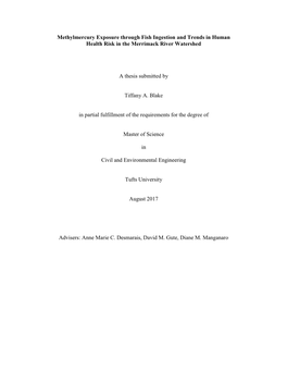 Methylmercury Exposure Through Fish Ingestion and Trends in Human Health Risk in the Merrimack River Watershed