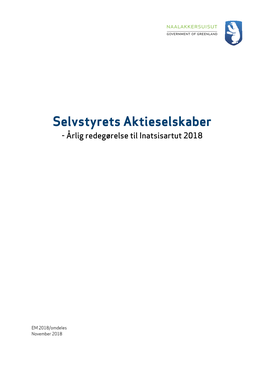 Selvstyrets Aktieselskaber - Årlig Redegørelse Til Inatsisartut 2018