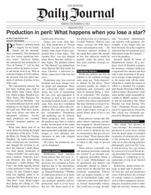 Production in Peril: What Happens When You Lose a Star? by Mary Craig Calkins and Record Some of His Lines