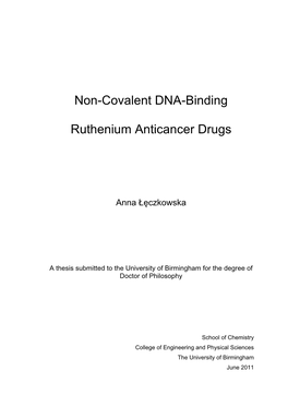 Non-Covalent DNA-Binding Ruthenium Anticancer Drugs
