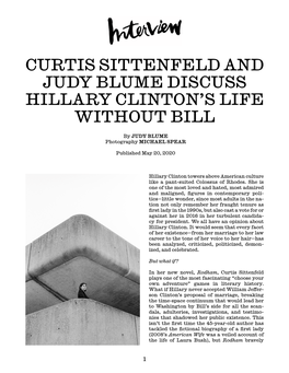 Curtis Sittenfeld and Judy Blume Discuss Hillary Clinton's Life Without