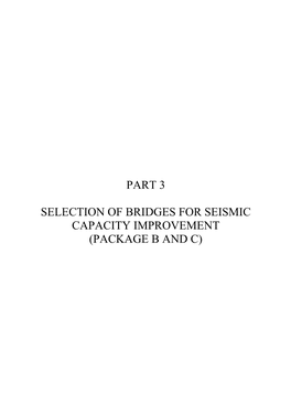 Part 3 Selection of Bridges for Seismic Capacity Improvement