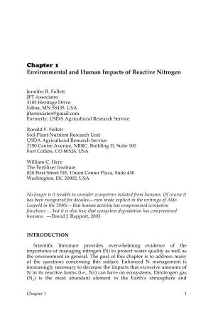 Chapter 1 Environmental and Human Impacts of Reactive Nitrogen