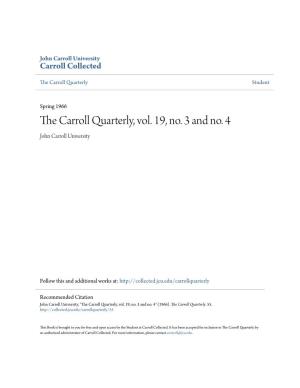The Carroll Quarterly, Vol. 19, No. 3 and No. 4