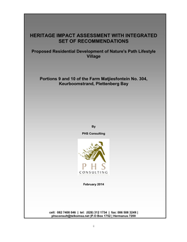 Heritage Impact Assessment with Integrated Set of Recommendations