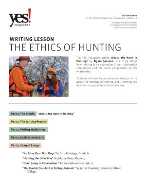 Writing Lesson the Ethics of Hunting
