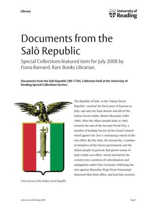 Documents from the Salo Republic
