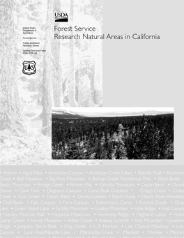 Forest Service Research Natural Areas in California Pacific Southwest Research Station