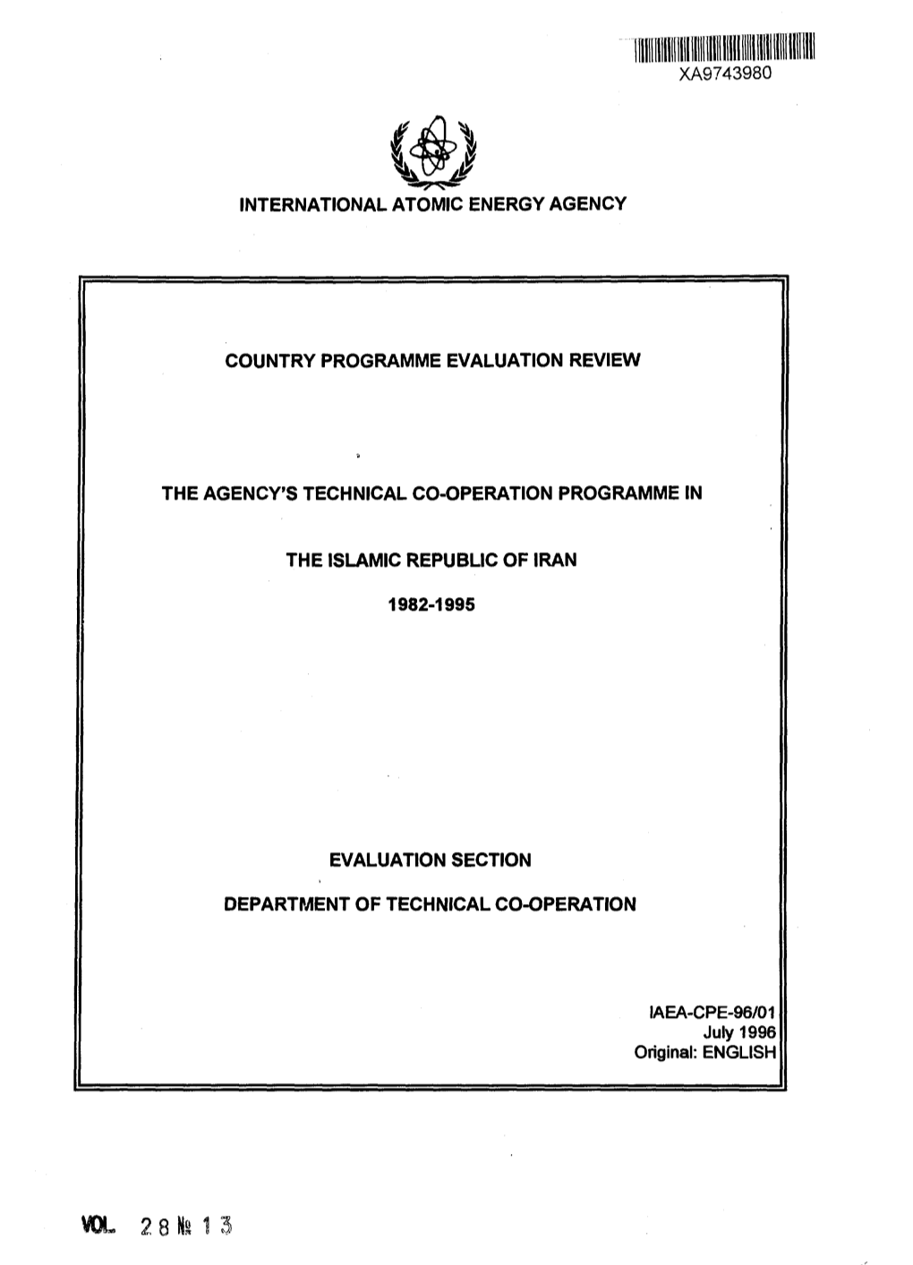 2 8 Hi 1 3 COUNTRY PROGRAMME EVALUATION REVIEW- IRAN