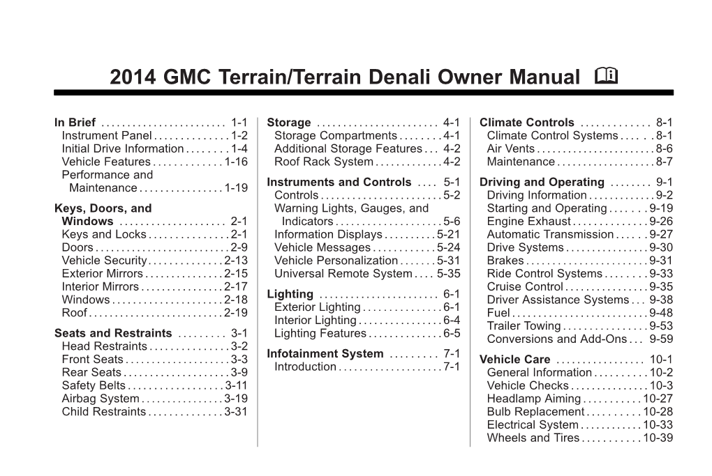2014 GMC Terrain/Terrain Denali Owner Manual M
