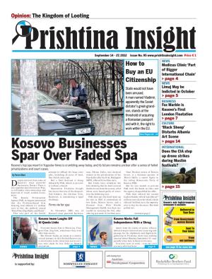 Kosovo Businesses Spar Over Faded Spa Police Convoy from Page 1 Sprayed with Bullets