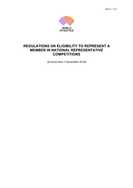 Regulations on Eligibility to Represent a Member in National Representative Competitions