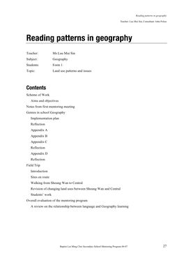 Reading Patterns in Geography