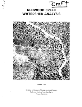 Redwood Creek Watershed Analysis