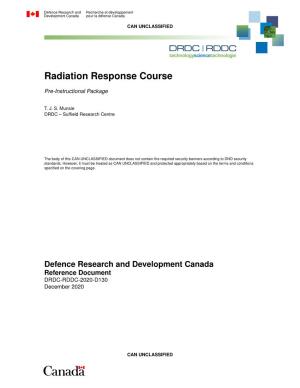 Radiation Response Course