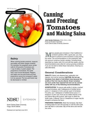 Canning and Freezing Tomatoes and Making Salsa