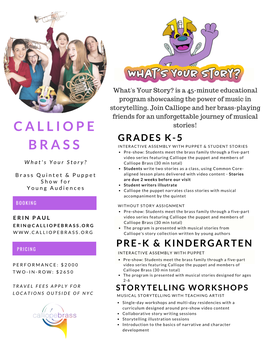 Calliope Sales Sheet