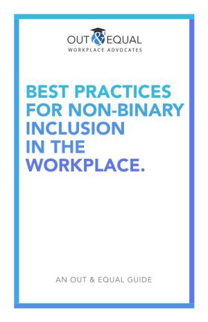 Non-Binary Inclusion in the Workplace