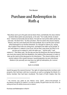 Purchase and Redemption in Ruth 4