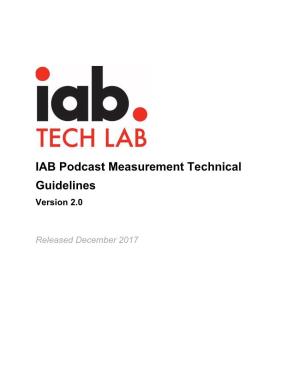 IAB Podcast Measurement Technical Guidelines Version 2.0