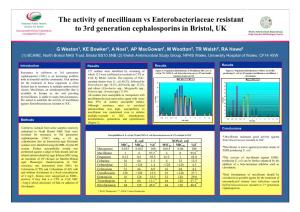 The Activity of Mecillinam Vs Enterobacteriaceae Resistant to 3Rd Generation Cephalosporins in Bristol, UK