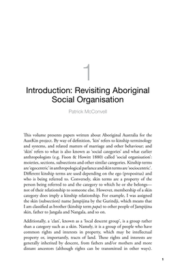 Revisiting Aboriginal Social Organisation Patrick Mcconvell