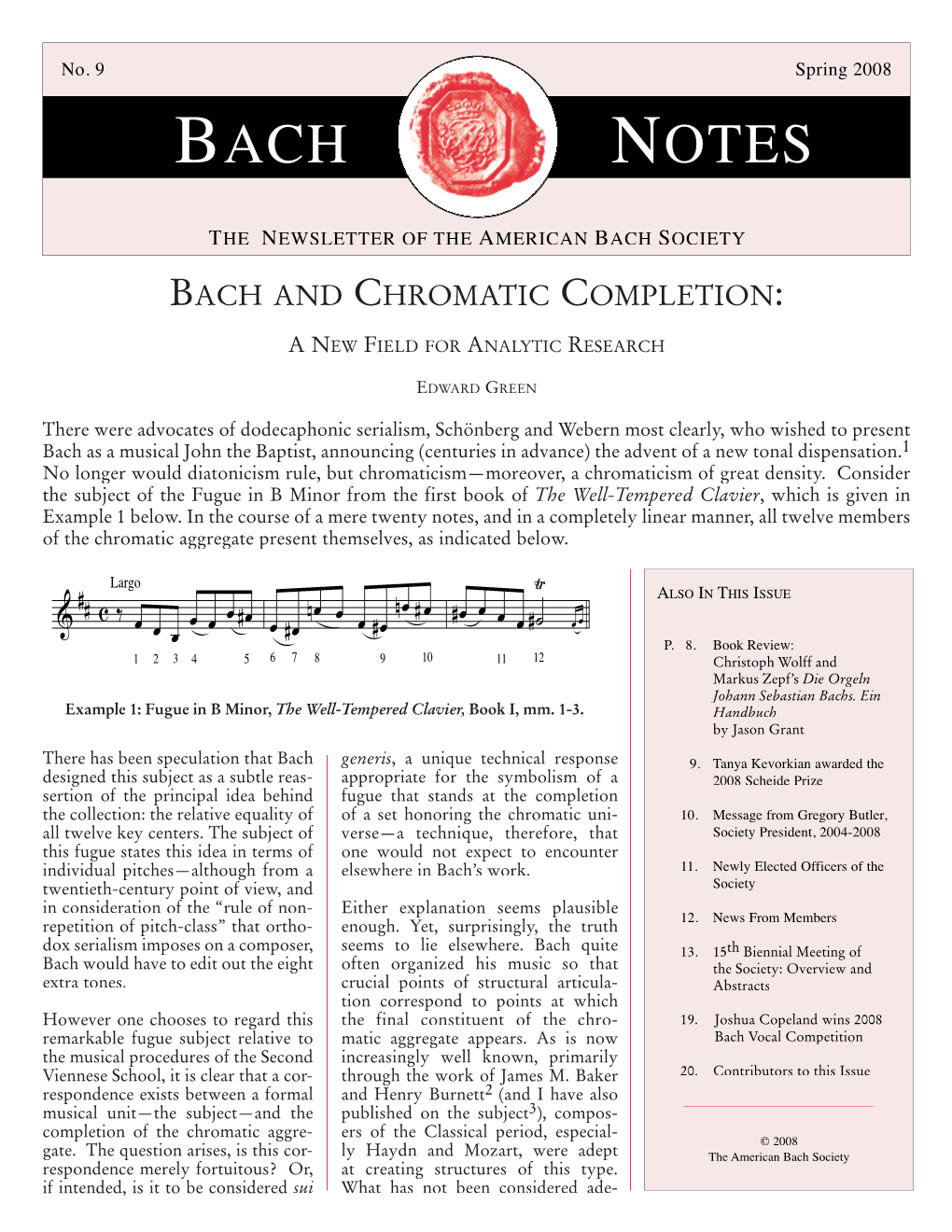 Bach Notes No. 9