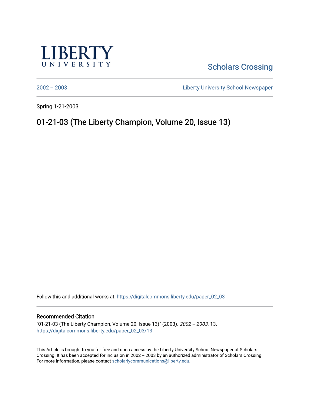 The Liberty Champion, Volume 20, Issue 13)