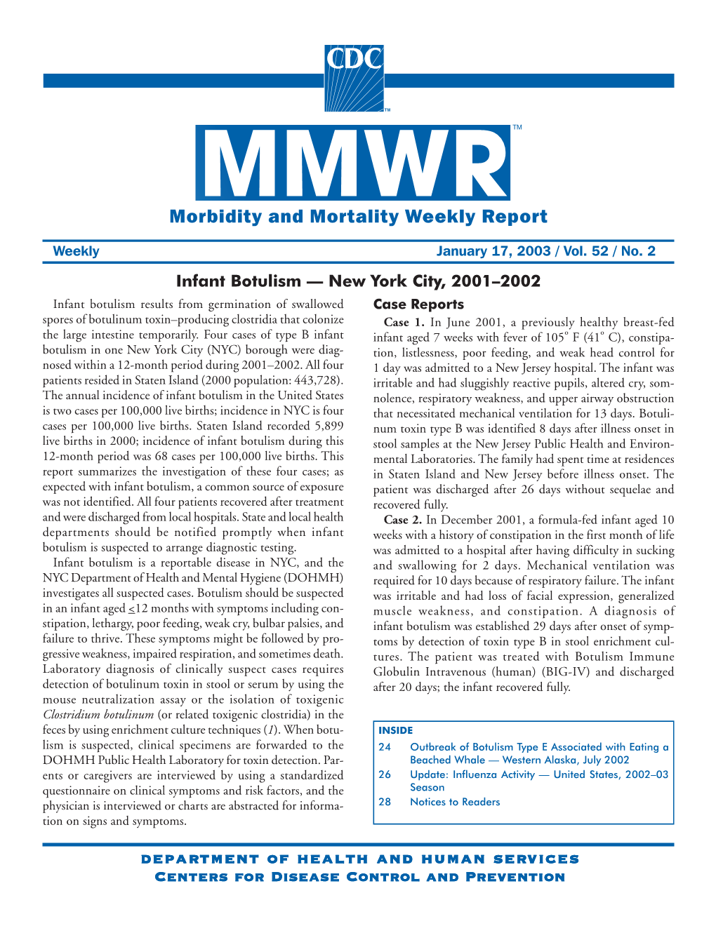 Morbidity and Mortality Weekly Report