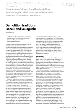 History the Writer Ango Sakaguchi Provides a Helpful Lens for Re-Reading the Radical, Subversive and Destructive Obsessions of the Architect Arata Isozaki