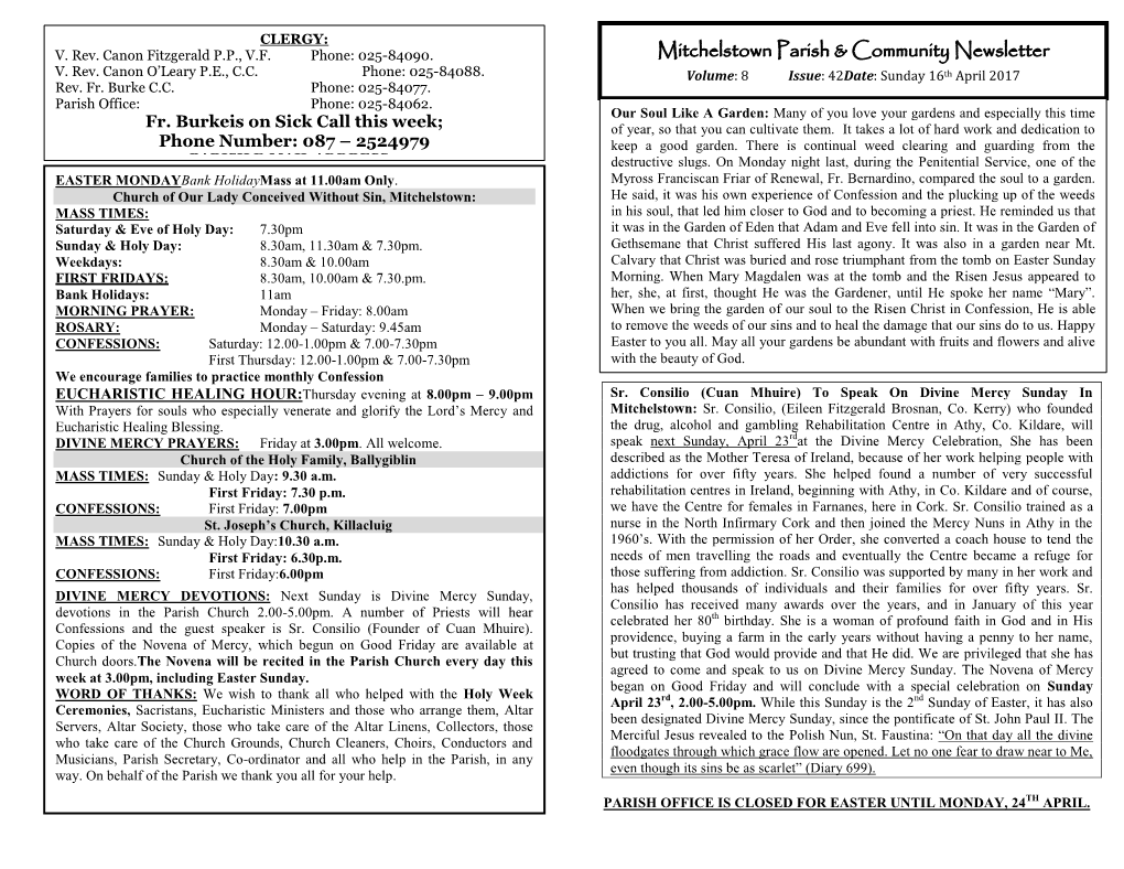 Mitchelstown Parish & Community Newsletter