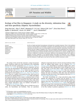 Ecology of Bat Flies in Singapore a Study on The