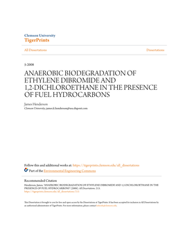 Anaerobic Biodegradation of Ethylene Dibromide and 1,2